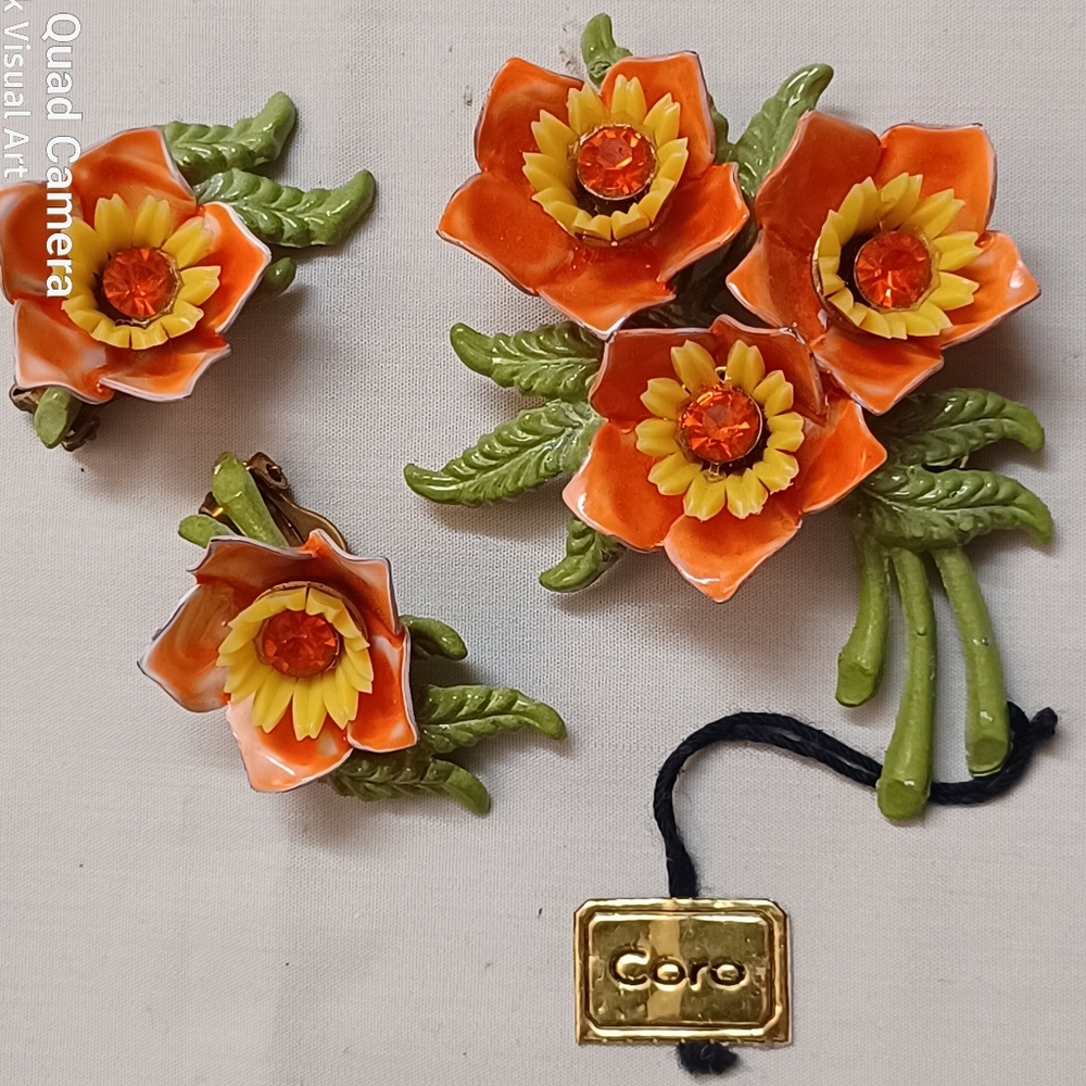 Coro Broach & Earring Lot
